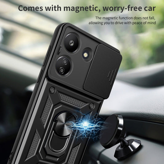 Hoes voor Xiaomi Redmi 13C 5G, Techsuit, CamShield, Zwart
