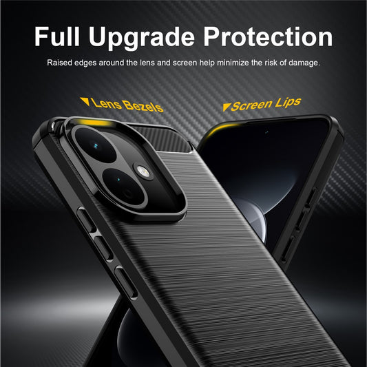 Hoes voor Xiaomi Redmi 17C 5G, Techsuit, Carbon, Zwart