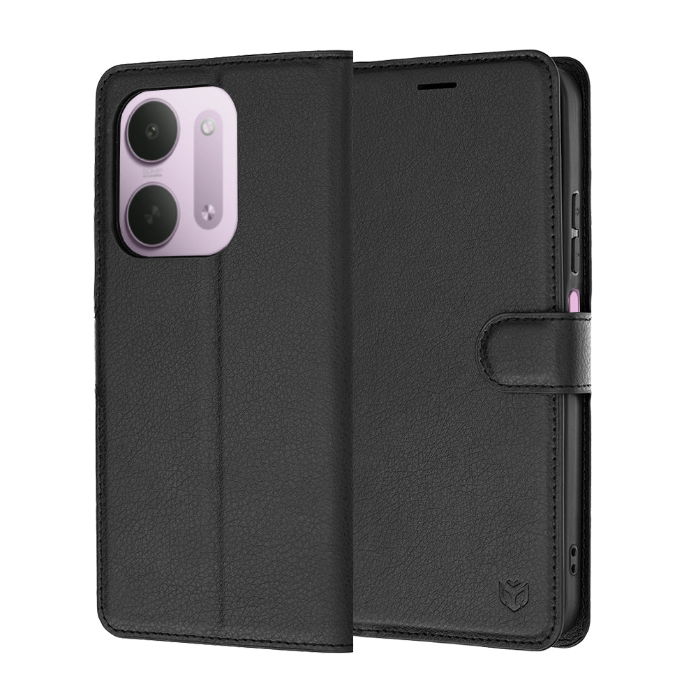 Hoesje voor Xiaomi Redmi 17C 5G, Techsuit, Leather Folio, Zwart
