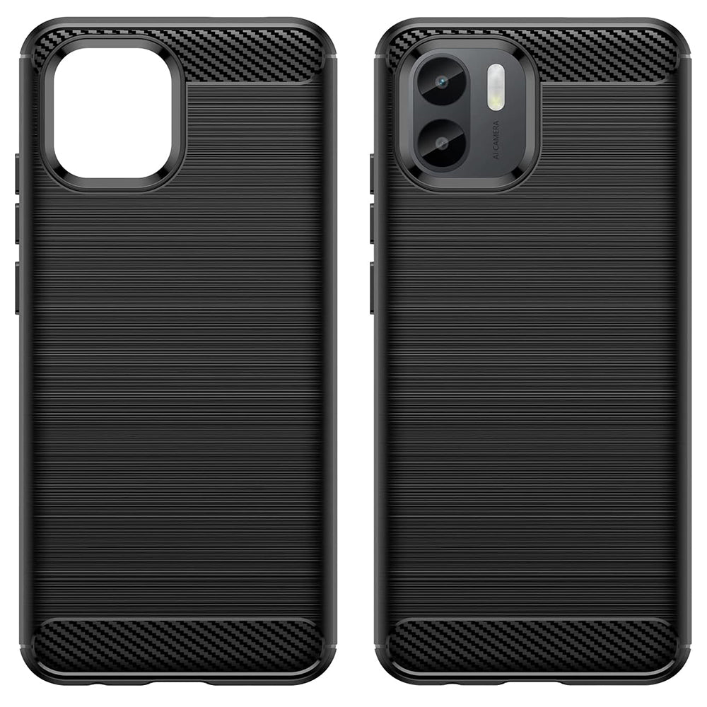 Hoes voor Xiaomi Redmi A2+ / A1+, Techsuit, Carbon, Zwart