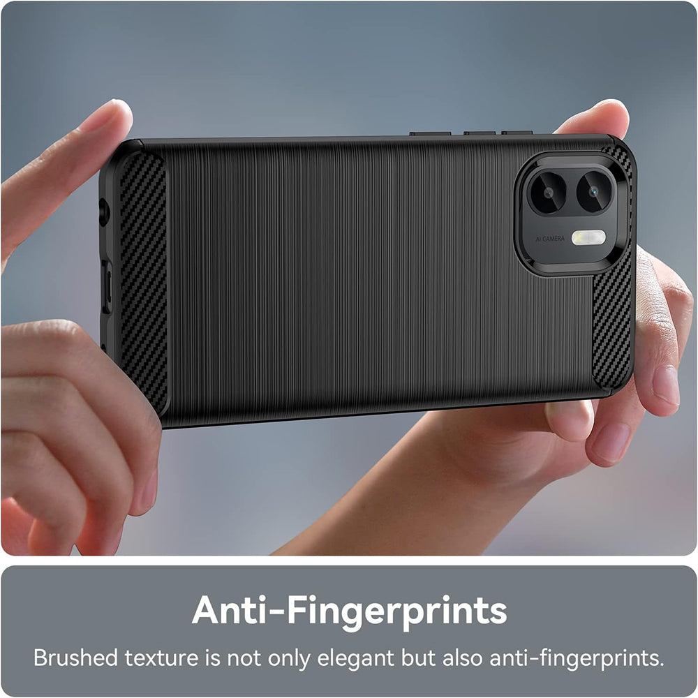 Hoes voor Xiaomi Redmi A2+ / A1+, Techsuit, Carbon, Zwart