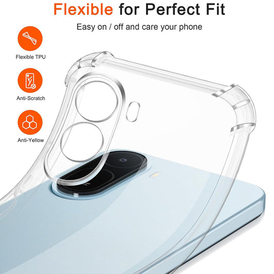 Hoes voor Xiaomi Redmi A7 Pro 4G, Techsuit, Schokbestendig Clear, Transparant