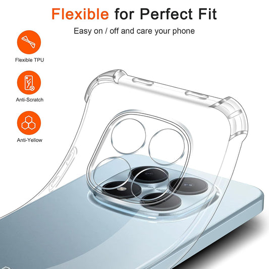 Hoes voor Xiaomi Redmi Note 15 Pro 4G, Techsuit, Schokbestendig Clear, Transparant