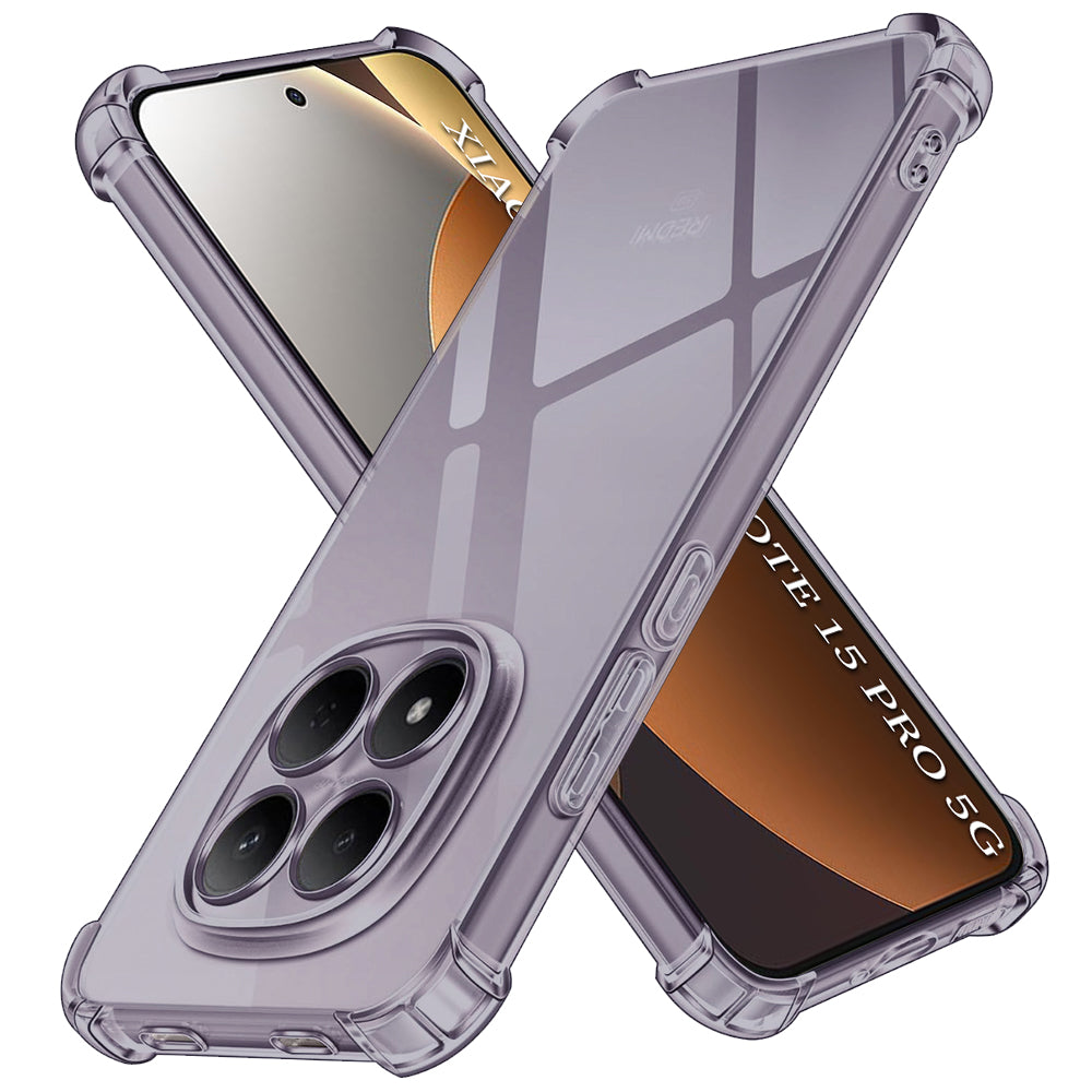 Hoes voor Xiaomi Redmi Note 15 Pro 5G, Techsuit, Schokbestendig Transparant, Rookkleurig