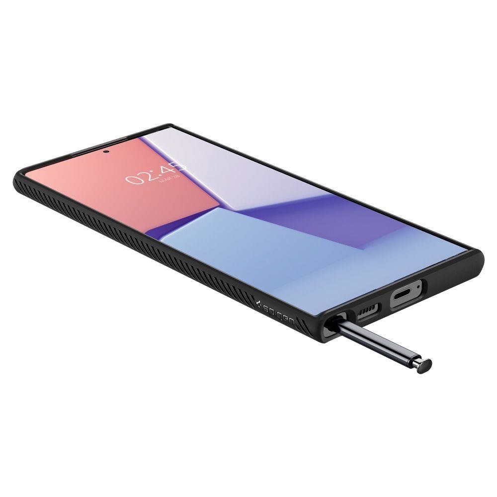 Hoesje voor Samsung Galaxy S22 Ultra 5G S908, Spigen, Liquid Air Mat, Zwart ACS03915