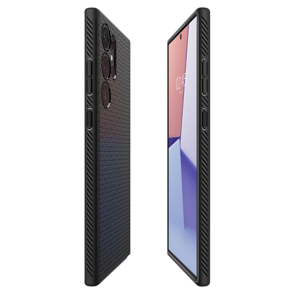 Hoes voor Samsung Galaxy S23 Ultra S918, Spigen, Liquid Air, Matzwart ACS05614