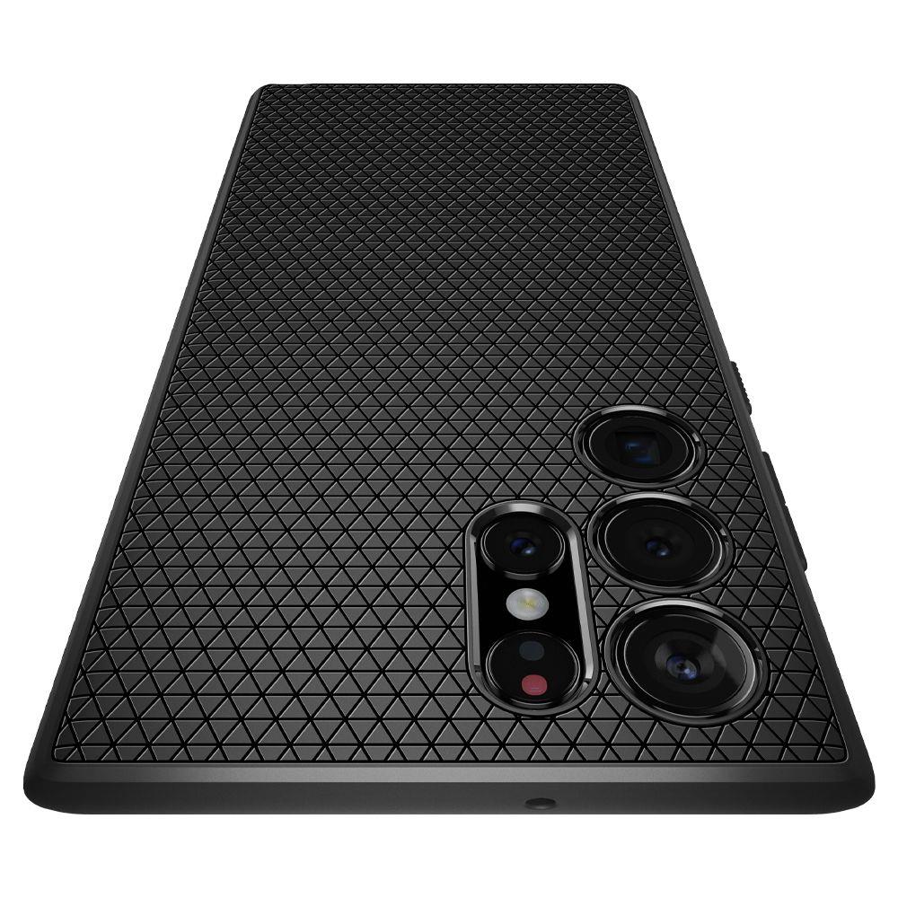 Hoesje voor Samsung Galaxy S22 Ultra 5G S908, Spigen, Liquid Air Mat, Zwart ACS03915