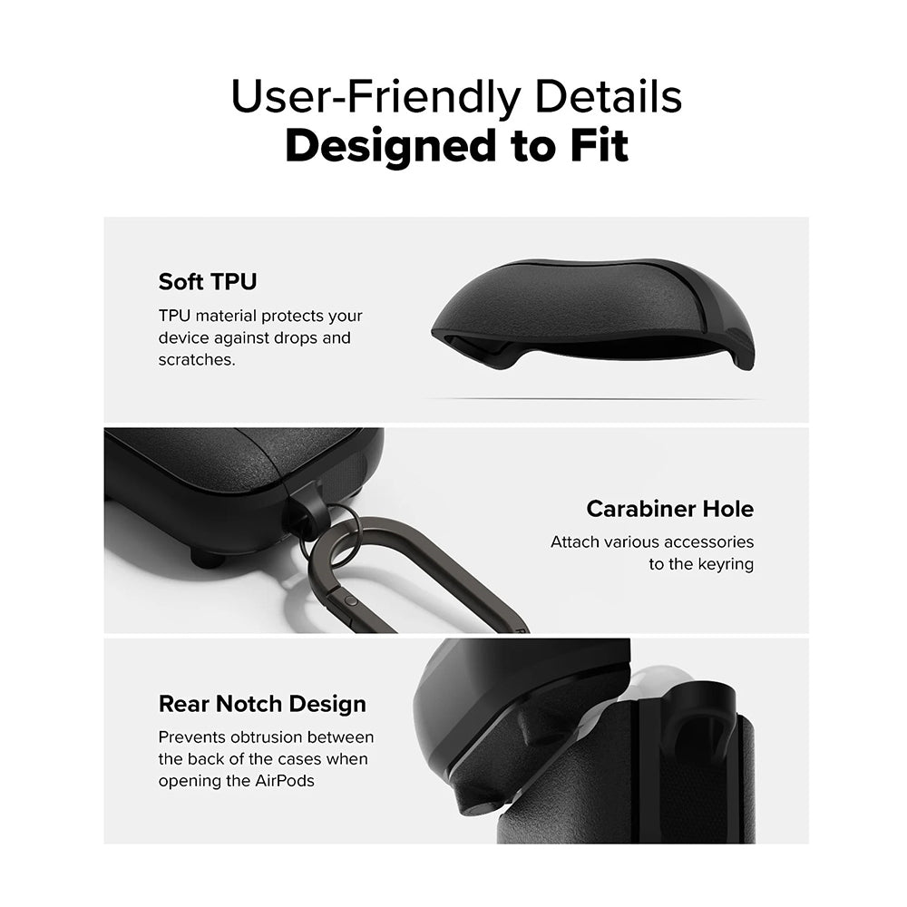 Ringke Onyx Magnetic hoes voor Apple AirPods 4, Grijs