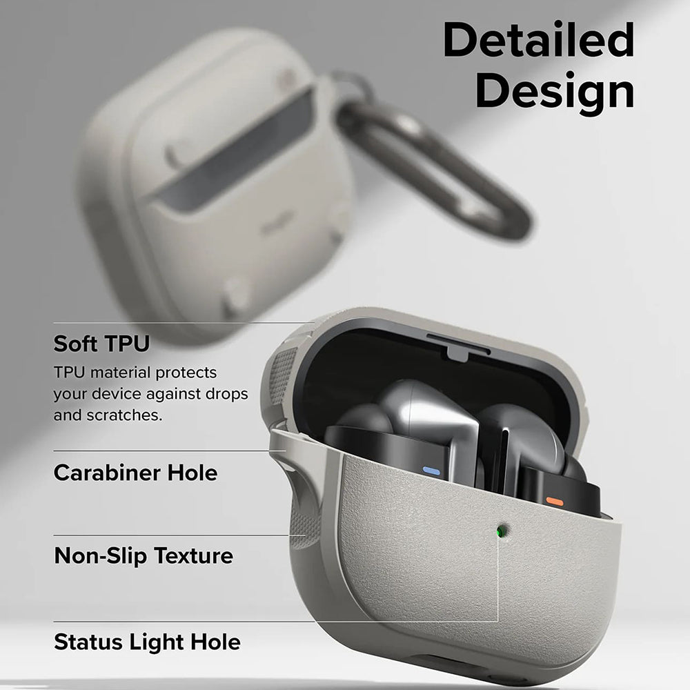 Ringke Onyx Magnetische hoes voor Samsung Galaxy Buds3 FE / Buds3 Pro / Buds3, Grijs