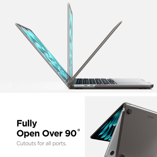 Spigen Airskin hoes voor Apple MacBook Air 13inch (2026) / (2025) / (2024) / (2022), Zwart Satijn ACS11531