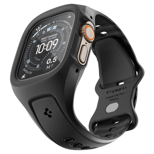 Spigen Liquid Air Pro hoes met schermbeschermer voor Apple Watch Ultra Series, mat zwart ACS11416
