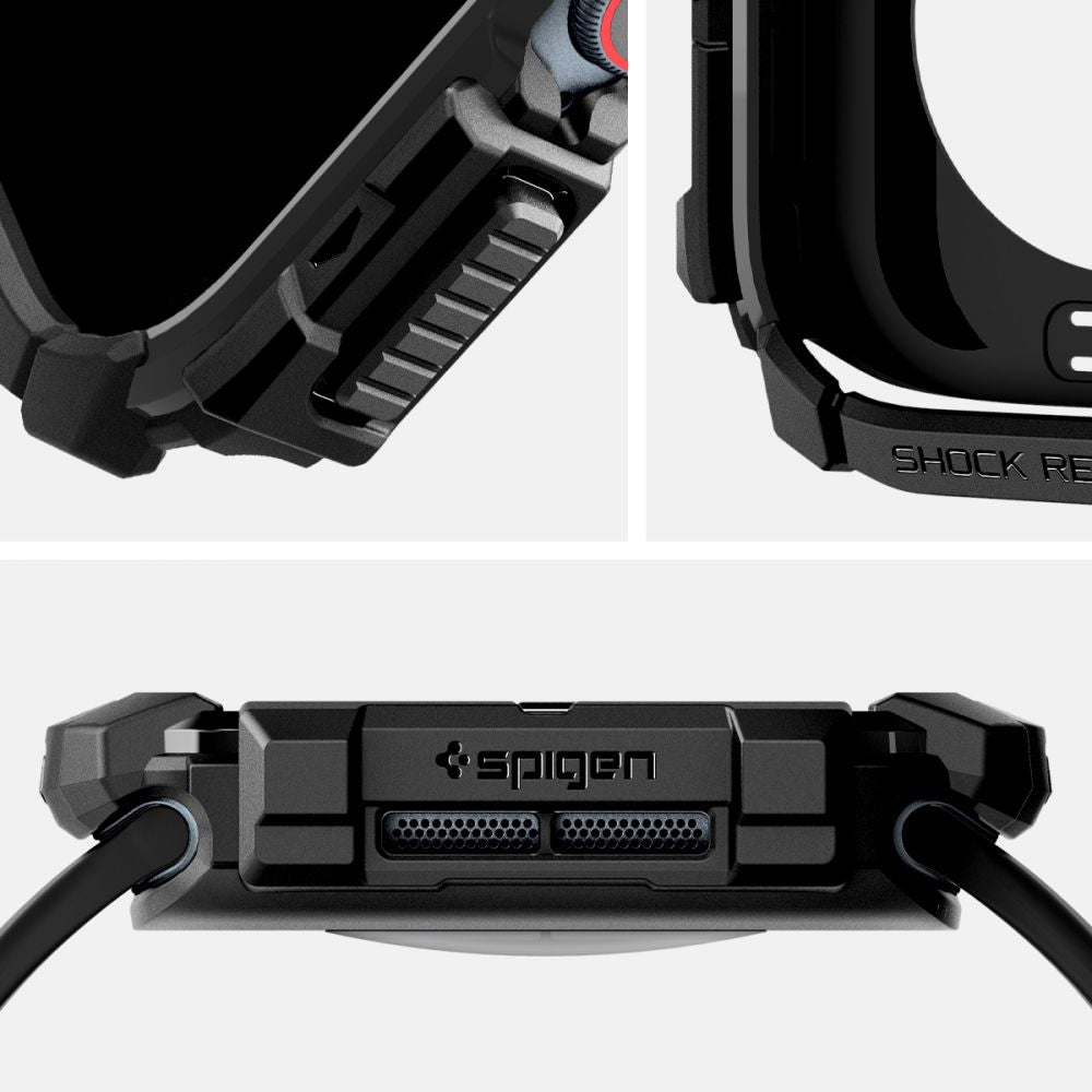 Spigen Rugged Armor hoes voor Apple Watch Series 10 / 11 42mm, Zwart ACS08585