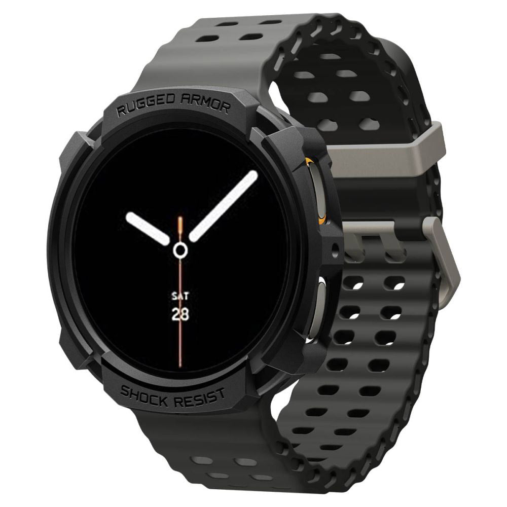 Spigen Rugged Armor hoes voor Samsung Galaxy Watch8 44mm, Mat Zwart ACS10006