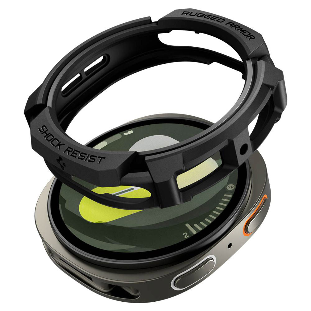 Spigen Rugged Armor hoes voor Samsung Galaxy Watch8 44mm, Mat Zwart ACS10006