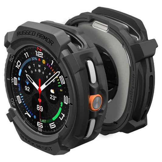 Spigen Rugged Armor Case for Samsung Galaxy Watch8 Classic, Matte Black ACS10012