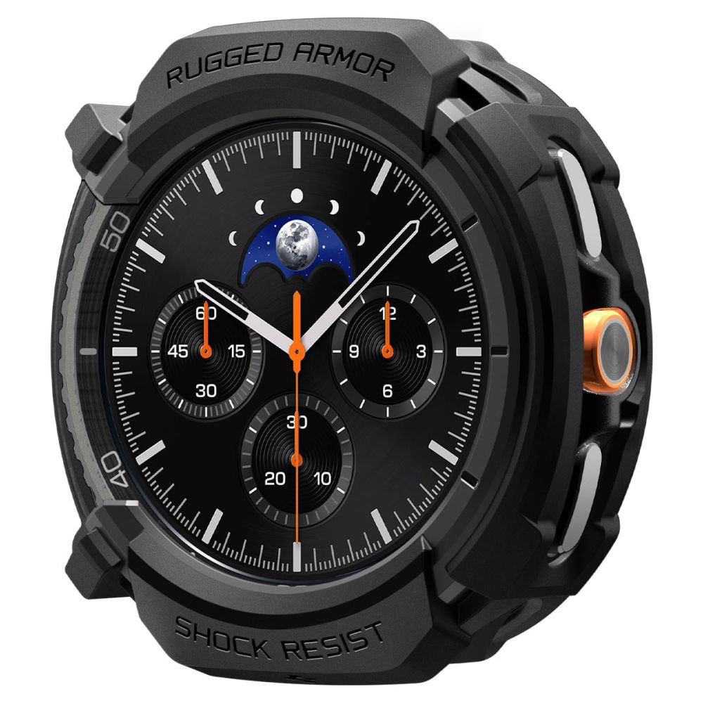 Spigen Rugged Armor hoes voor Samsung Galaxy Watch8 Classic, Matzwart ACS10012