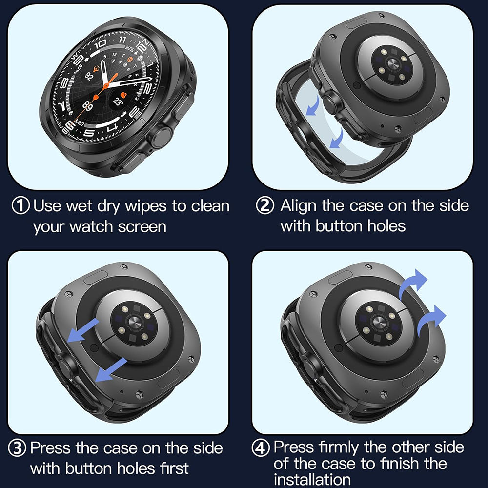 Techsuit Defense360 Pro hoes voor Samsung Galaxy Watch Ultra, Zwart