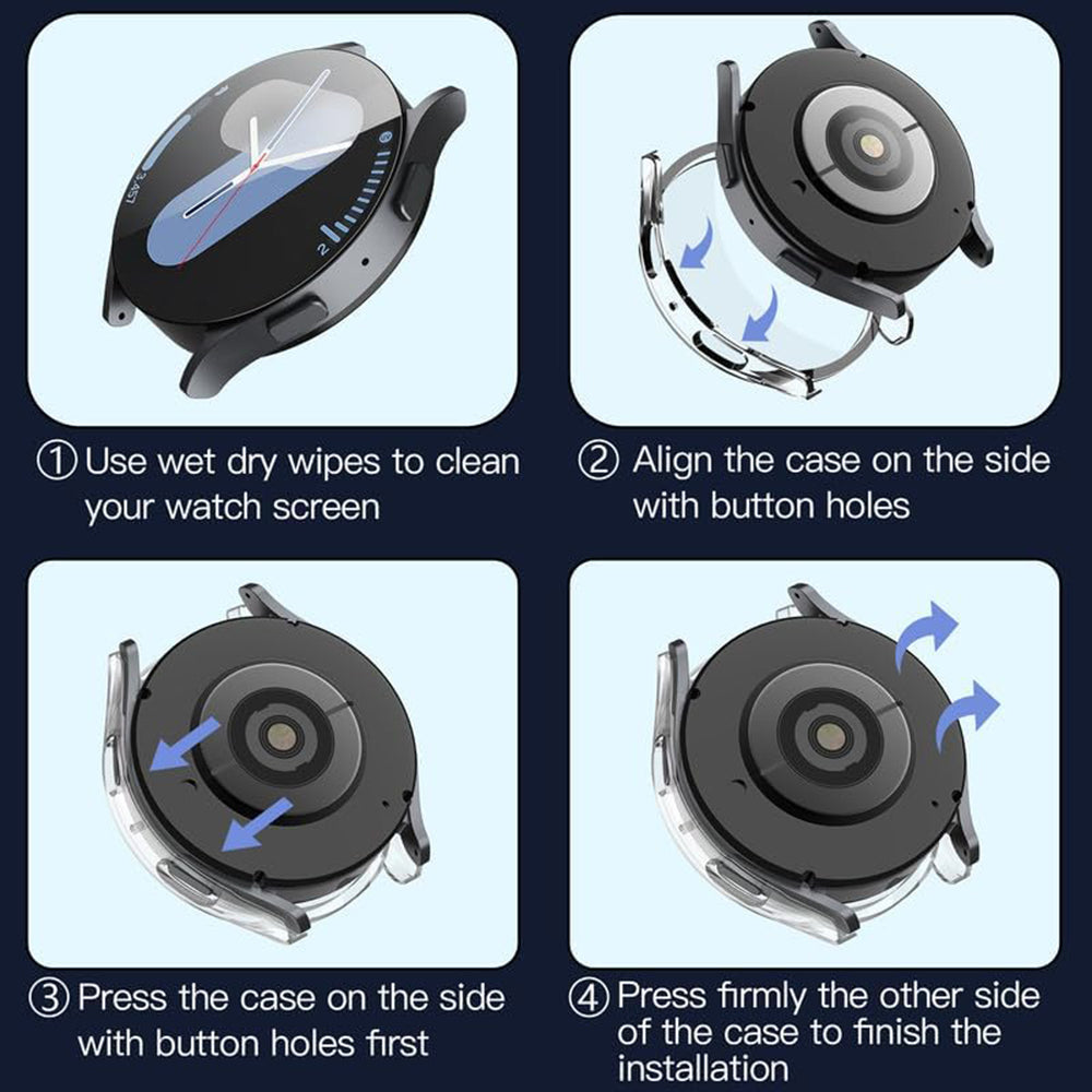 Techsuit Defense360 Pro hoes voor Samsung Galaxy Watch7 44mm, Transparant