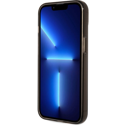 TPU hoes Karl Lagerfeld IML voor Apple iPhone 14 Plus, Ikonik NFT, Transparant Zwart KLHCP14MHNIKTCK