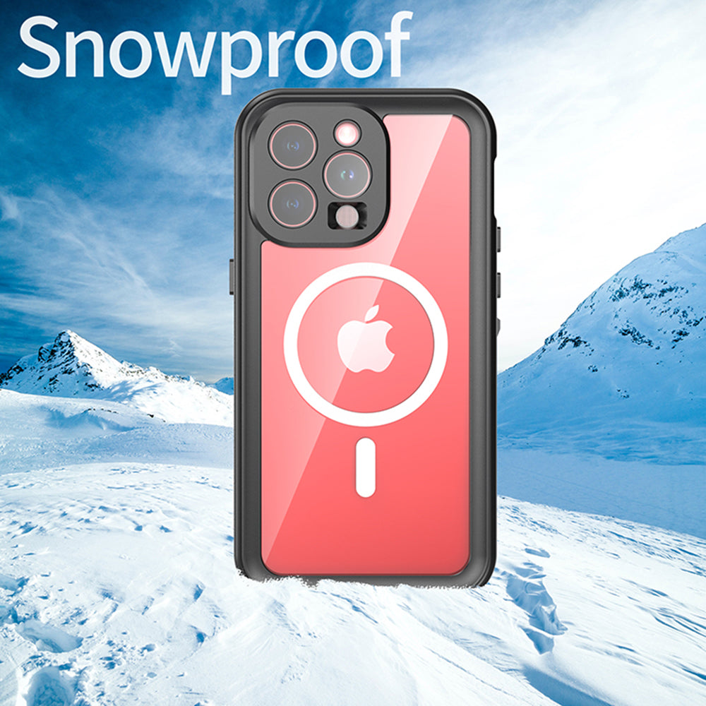 Waterproof MagSafe hoes voor Apple iPhone 15 Pro Max, ShellBox, Zwart