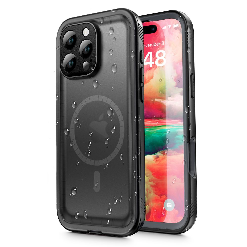 Waterproof hoes voor Apple iPhone 16 Pro Max, ShellBox, Zwart