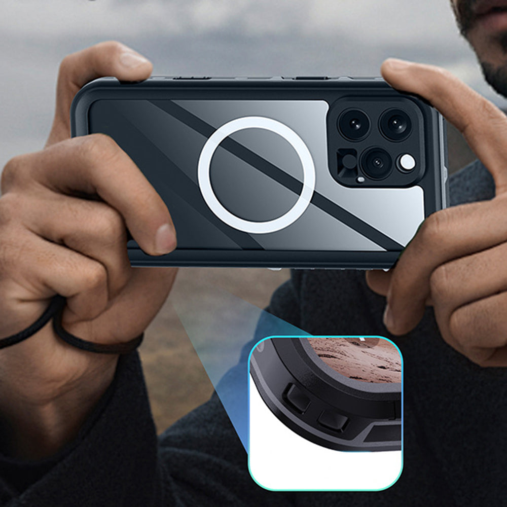 Waterproof hoes voor Apple iPhone 16 Pro Max, ShellBox, Zwart