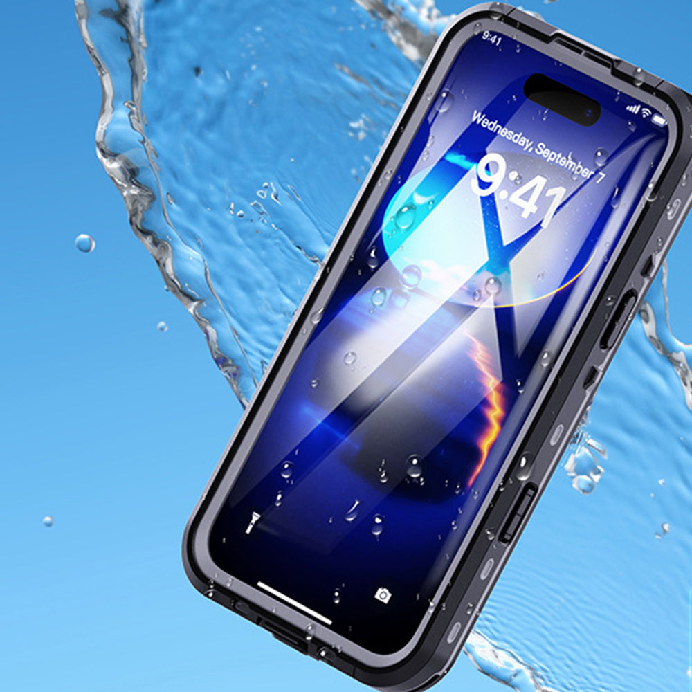 Waterproof hoes voor Apple iPhone 16 Pro Max, ShellBox, Zwart