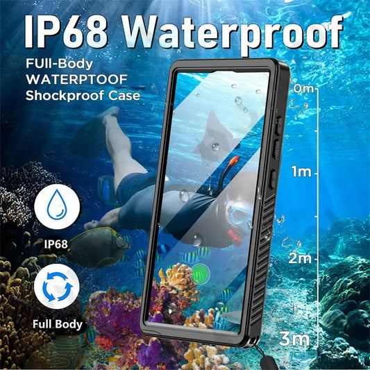 Waterproof hoes voor Samsung Galaxy S25 Ultra S938, ShellBox, Zwart