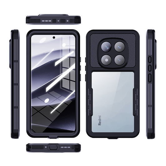 Waterproof hoesje voor Xiaomi Poco X7 / Redmi Note 14 Pro 5G, ShellBox, Zwart