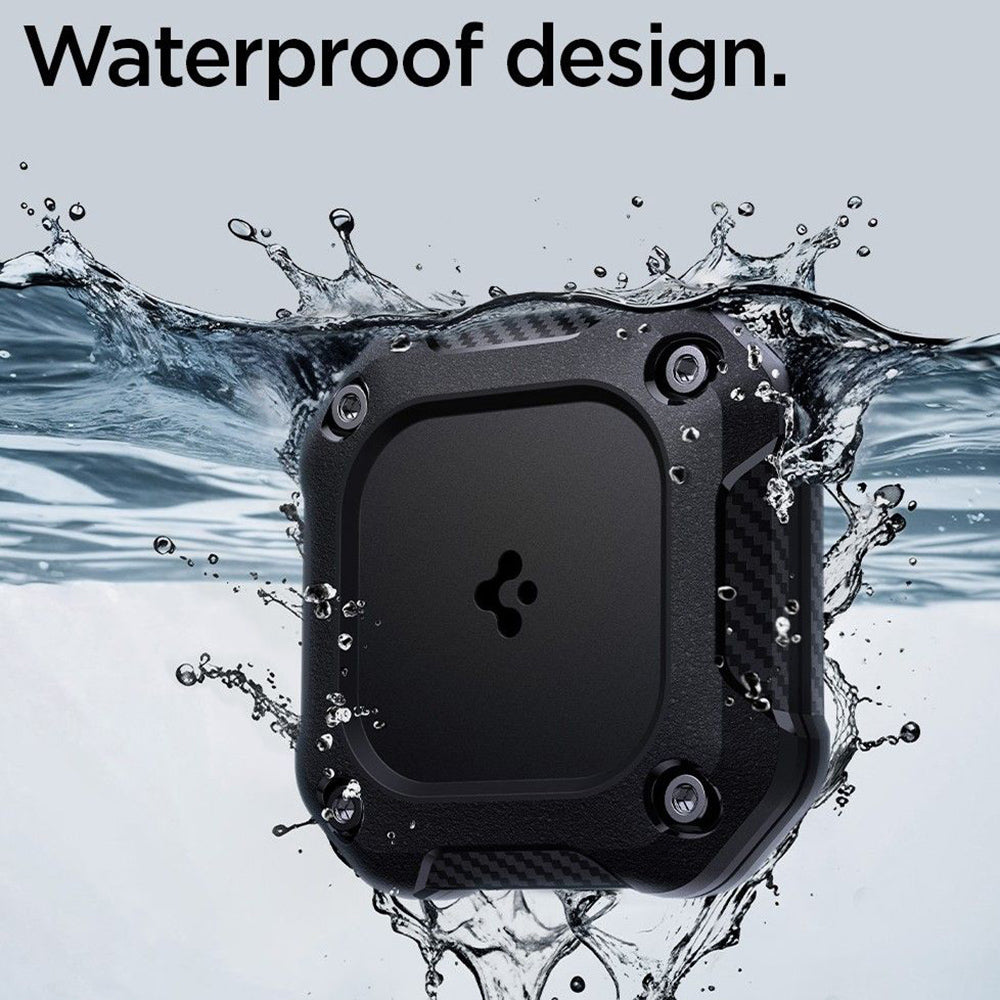 Waterdichte Spigen Tough Armor Hoes voor Apple AirTag, Zwart ACS09781