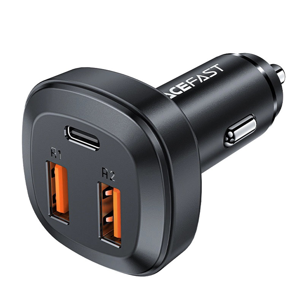 Auto-oplader Acefast B9, 66W, 5A, 2 x USB-A - 1 x USB-C, Zwart