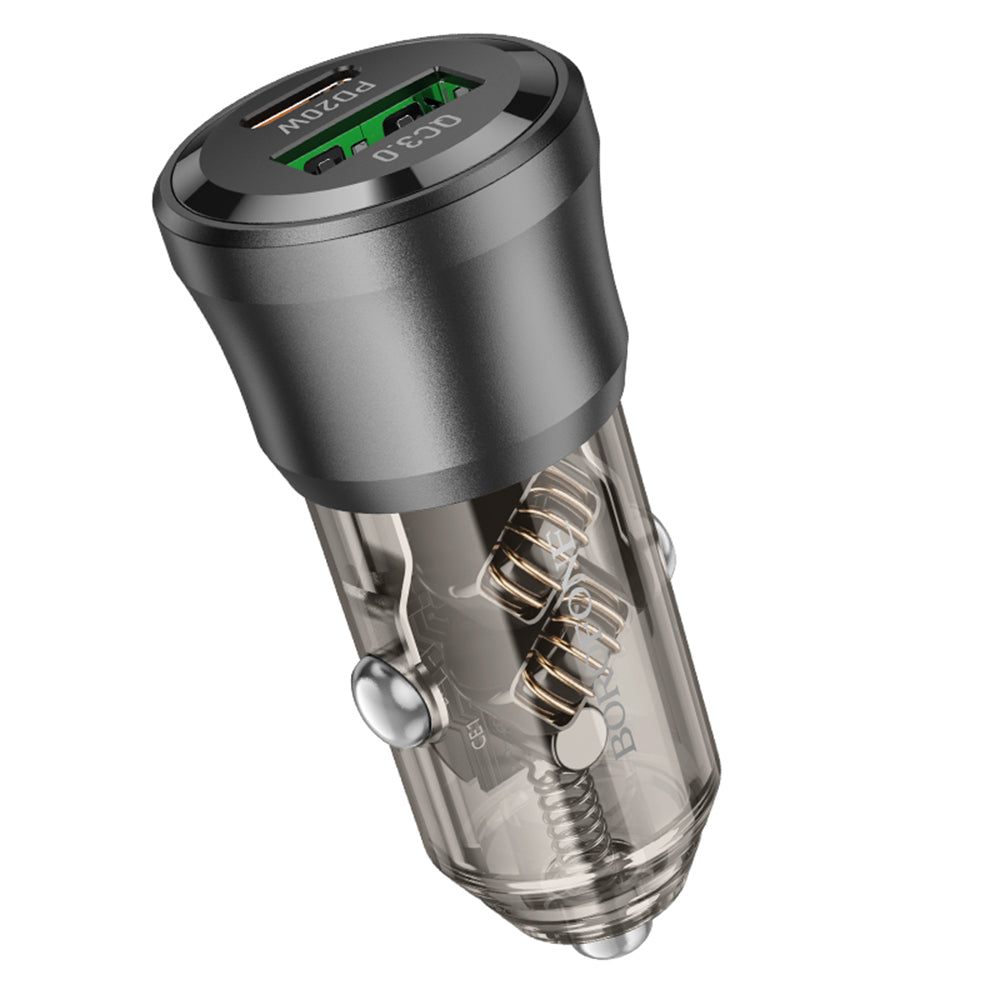 Auto-oplader Borofone BZ25 Journey, 38W, 3A, 1 x USB-A - 1 x USB-C, Zwart