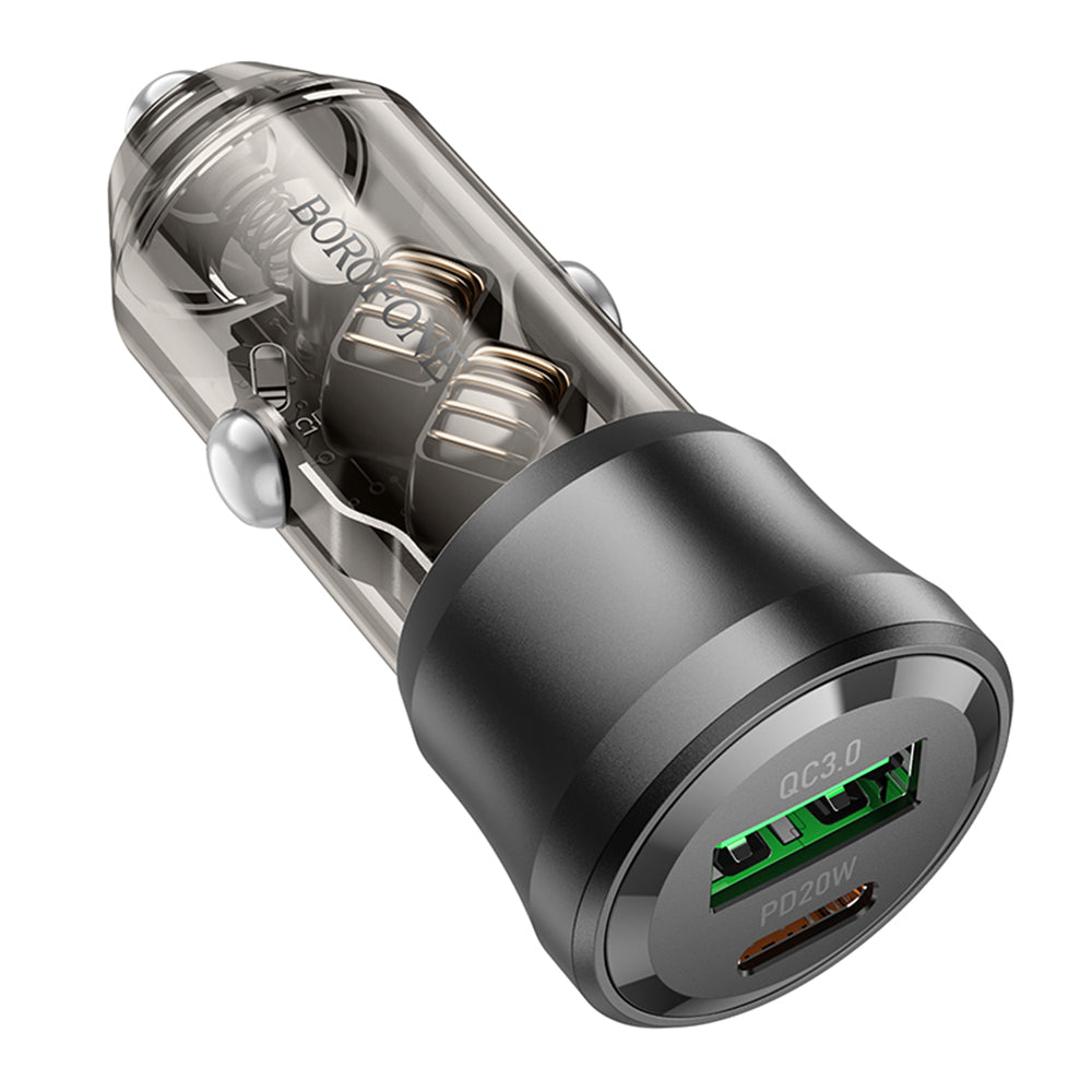Auto-oplader Borofone BZ25 Journey, 38W, 3A, 1 x USB-A - 1 x USB-C, Zwart