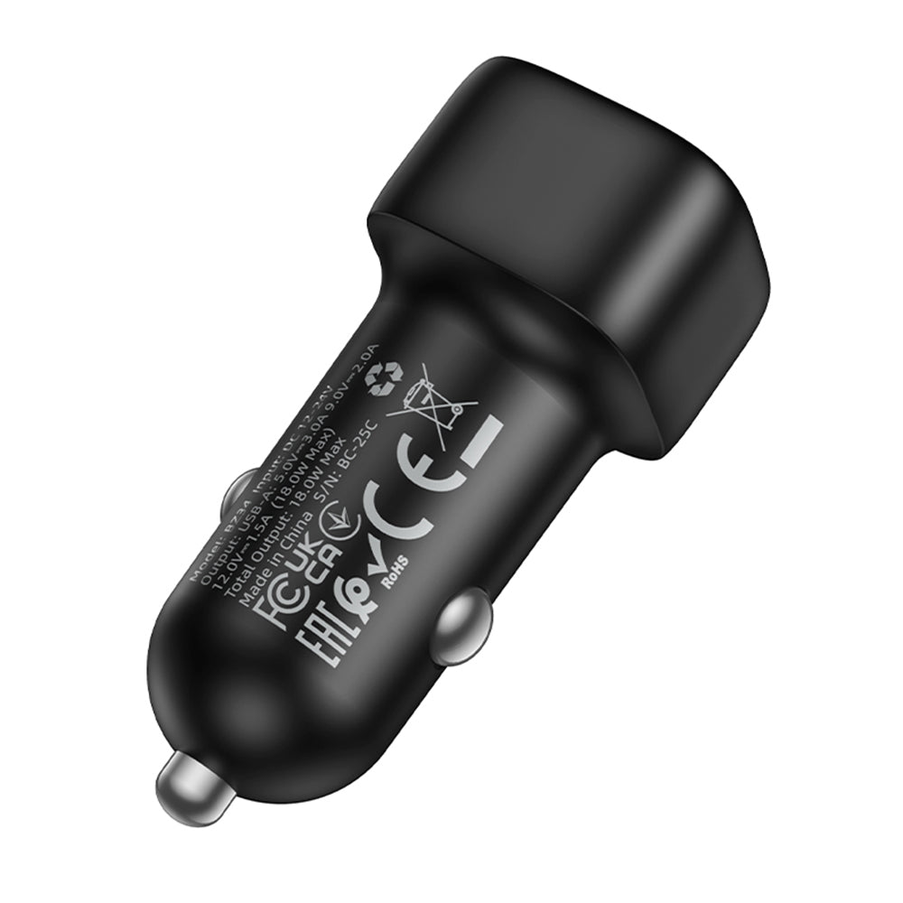 Auto-oplader Borofone BZ34 Cloud, 18W, 3A, 1 x USB-A, Zwart