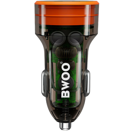 Autolader BWOO BO-CC85, 38W, 3A, 1 x USB-A - 1 x USB-C, Zwart