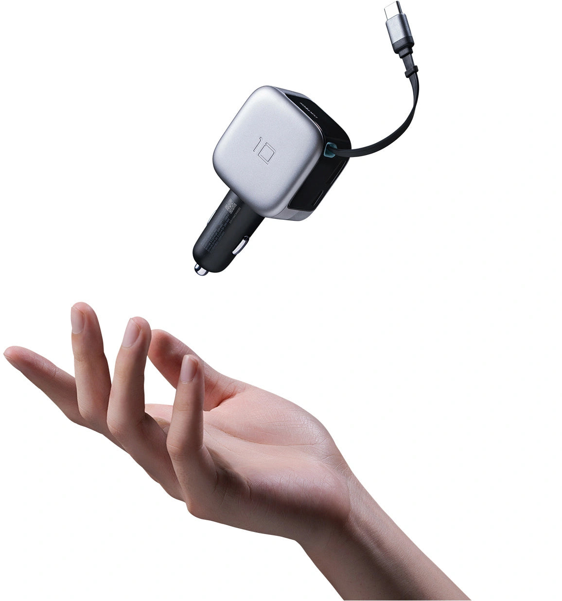 Autolader met USB-C-kabel Cuktech CC903P Display, 100W, 5A, 1 x USB-A - 1 x USB-C, Grijs