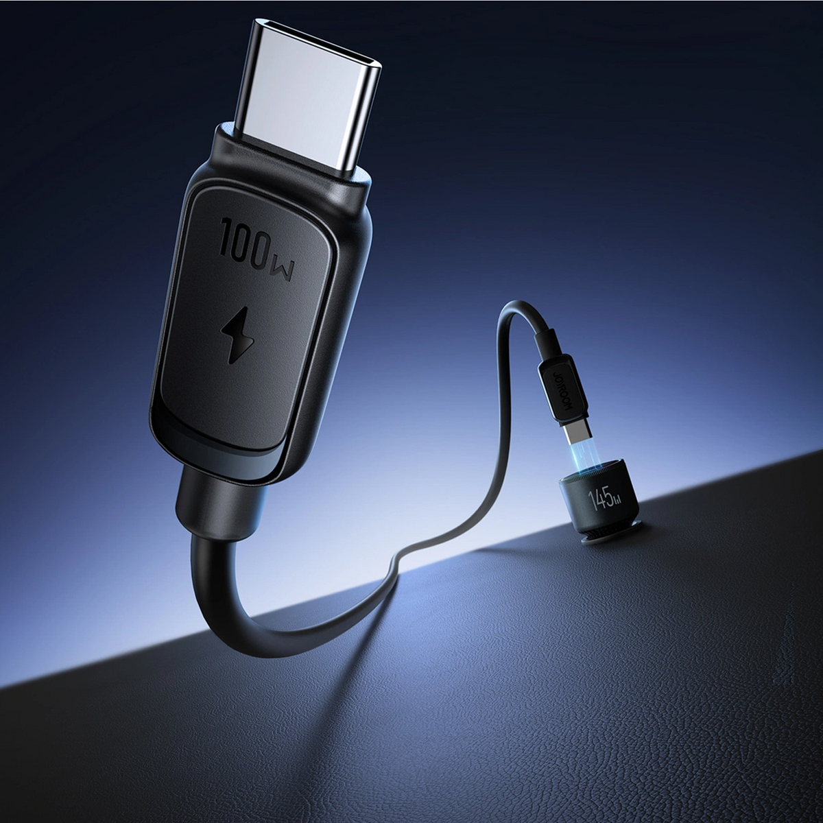Autolader met USB-C Kabel Joyroom JR-CCN07, 145W, 5A, 1 x USB-A - 2 x USB-C, Gri