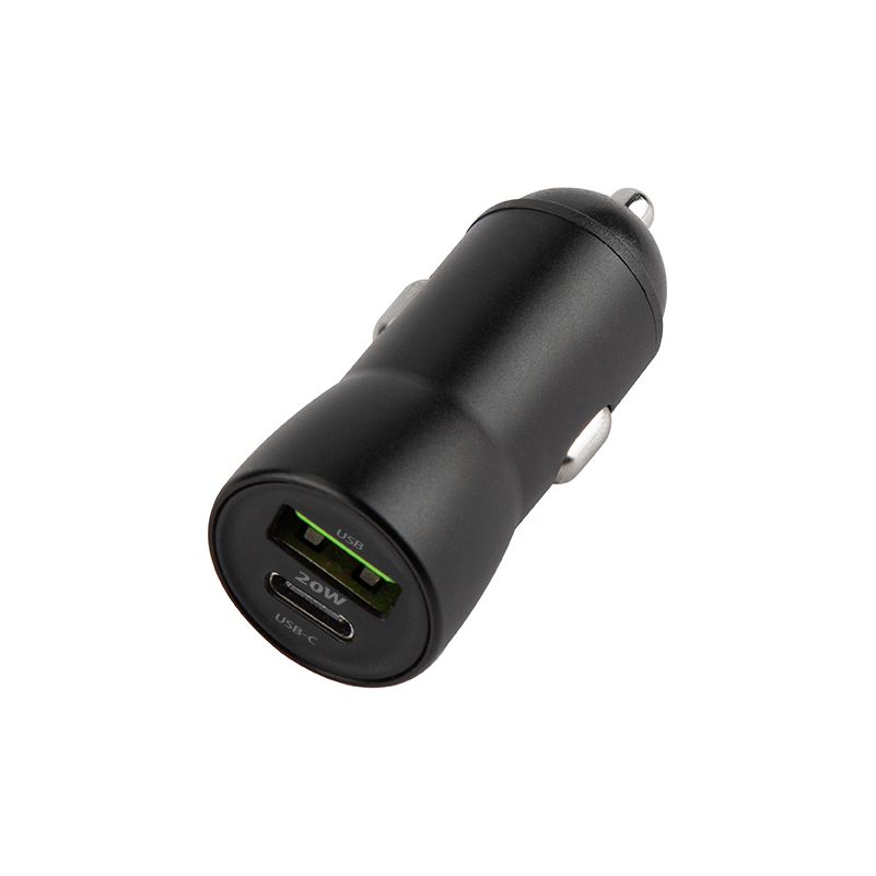 Autolader met Lightning Kabel MaXlife MXCC-04, 20W, 3A, 1 x USB-A - 1 x USB-C, Zwart