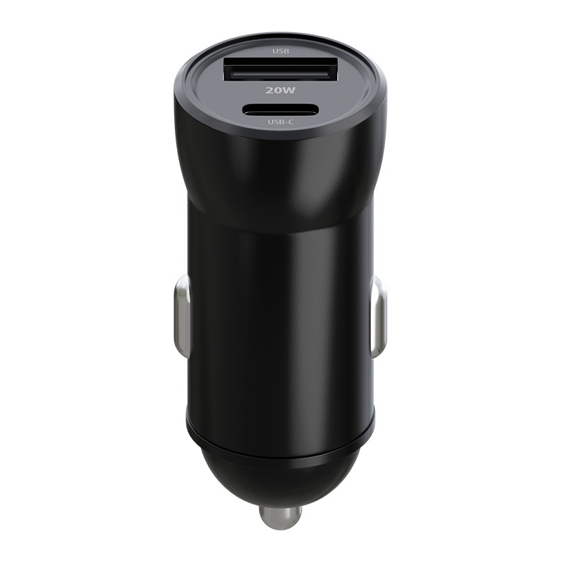 Autolader met Lightning Kabel MaXlife MXCC-04, 20W, 3A, 1 x USB-A - 1 x USB-C, Zwart