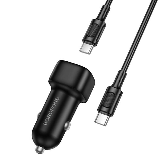Auto-oplader met USB-C kabel Borofone BZ34B Cloud, 20W, 3A, 1 x USB-A - 1 x USB-C, Zwart