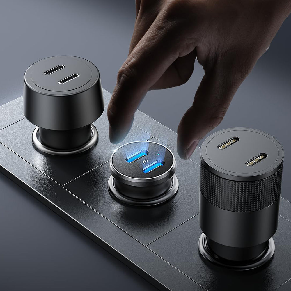 Autolader Lisen, 45W, 3A, 2 x USB-C, Zwart YL0223080007