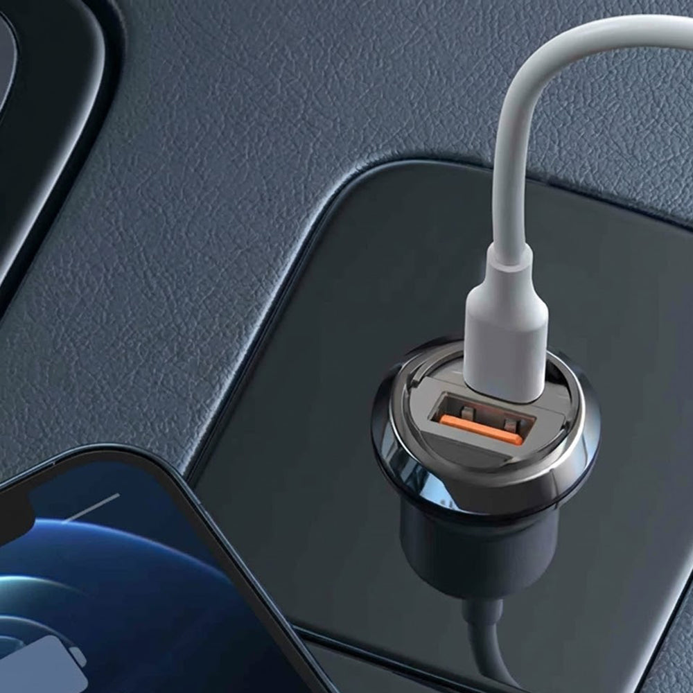 Auto-oplader Lito IN-C03, 30W, 3A, 1 x USB-A - 1 x USB-C, Zwart