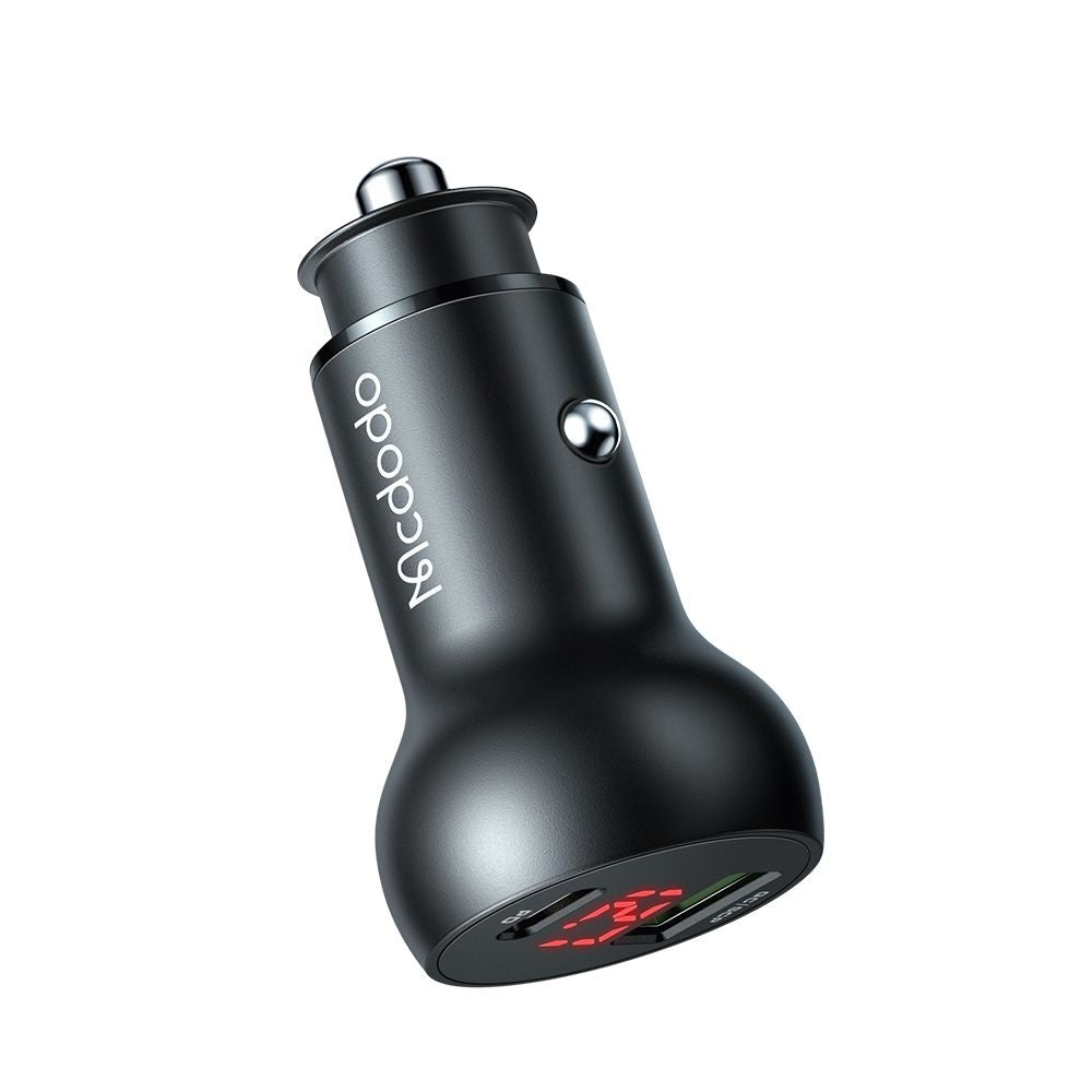 Auto-oplader McDodo CC-7030 Display, 45W, 5A, 1 x USB-A - 1 x USB-C, Zwart