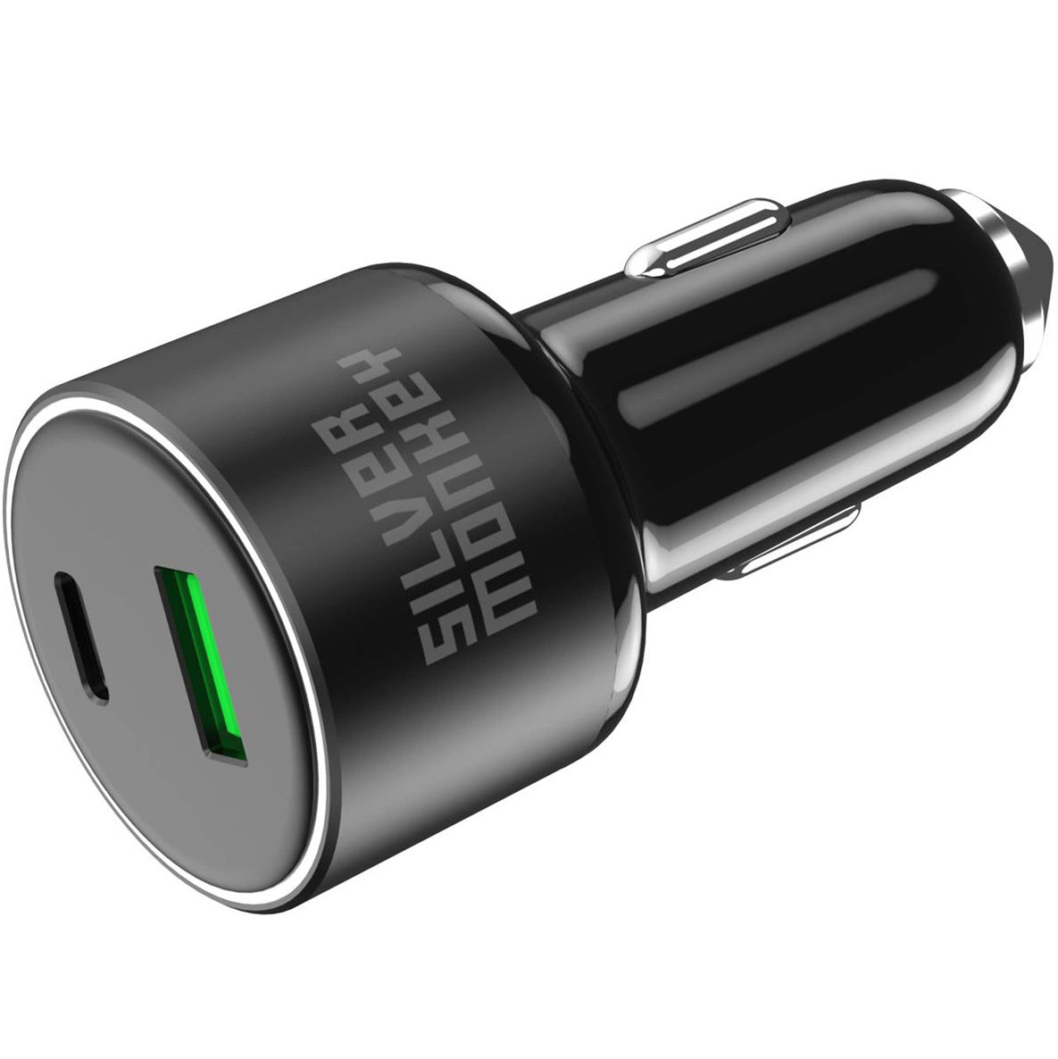 Autolader Silver Monkey SMA014, 100W, 3A, 1 x USB-A - 1 x USB-C, Zwart
