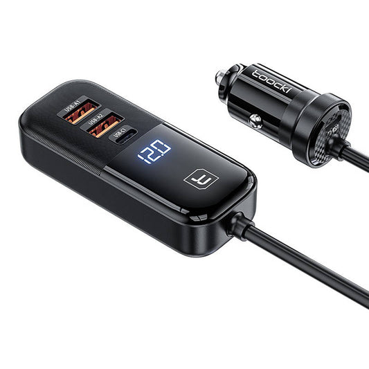 Autolader Toocki 2A+2C, 120W, 3A, 2 x USB-A - 2 x USB-C, Zwart TCC2C2AXJ01