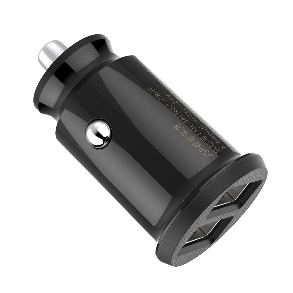 Autolader Baseus Grain, 10W, 2.4A, 2 x USB-A, Zwart CCALL-ML01