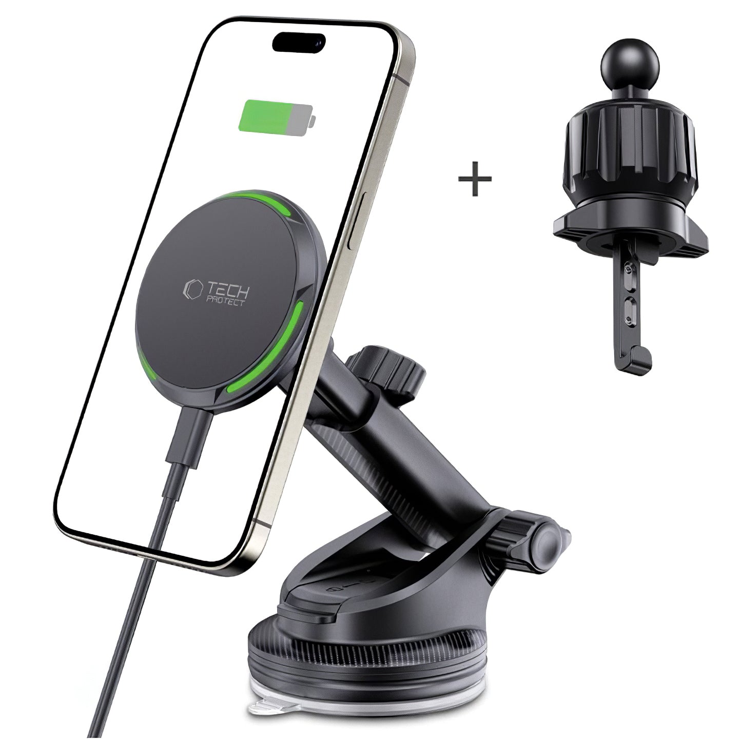 Draadloze autolader Tech-Protect MM15W-V7 QI2, 15W, 1,67A, zwart