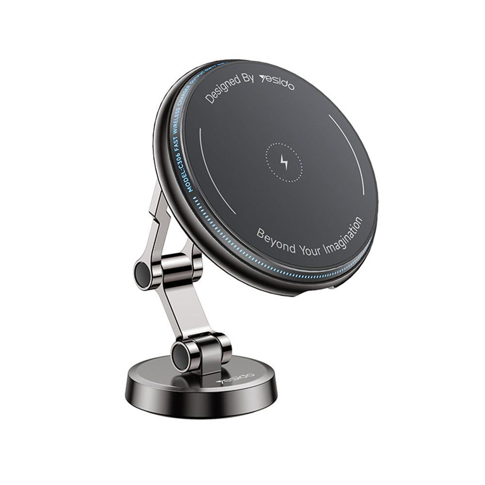 Yesido C306 Wireless Car Charger, 15W, 1.67A, Black