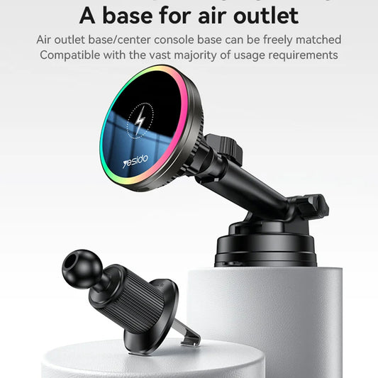 Draadloze Auto Oplader Yesido C315, 15W, 1.67A, Zwart