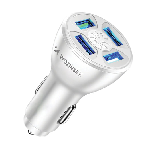 Autolader WZK WCCAW, 50W, 3A, 4 x USB-A, Wit